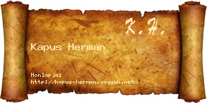 Kapus Herman névjegykártya