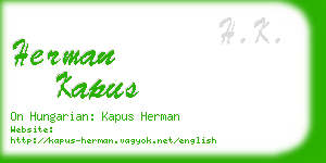 herman kapus business card